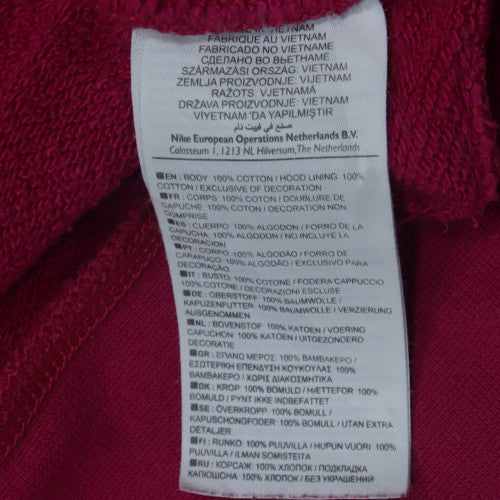 Nike Womens Pink Pullover Hoodie Large 100% Cotton Sportswear