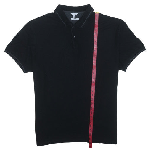 Calvin Klein Men's Black 2XL Pima Cotton Short Sleeve Polo Shirt