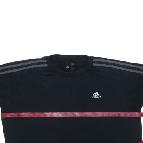 adidas Men’s Black Crew Neck Pullover Sweatshirt M Sports Fleece