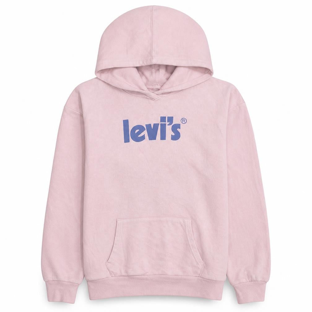 Levi's Girls Pink Logo Pullover Hoodie Size 14 Years Fleece Hooded Sweatshirt