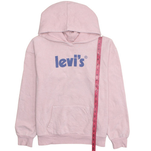Levi's Girls Pink Logo Pullover Hoodie Size 14 Years Fleece Hooded Sweatshirt