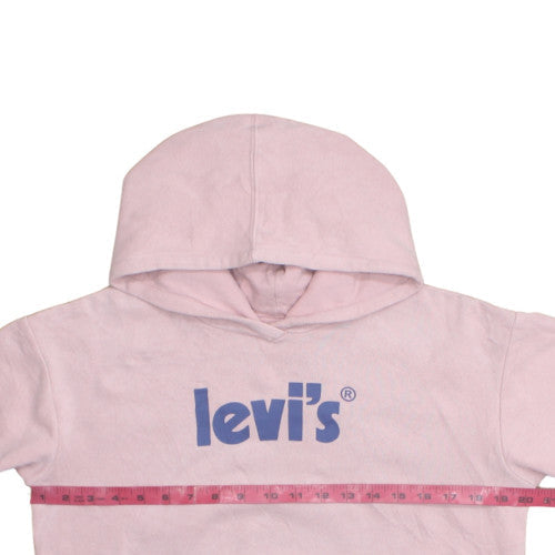 Levi's Girls Pink Logo Pullover Hoodie Size 14 Years Fleece Hooded Sweatshirt
