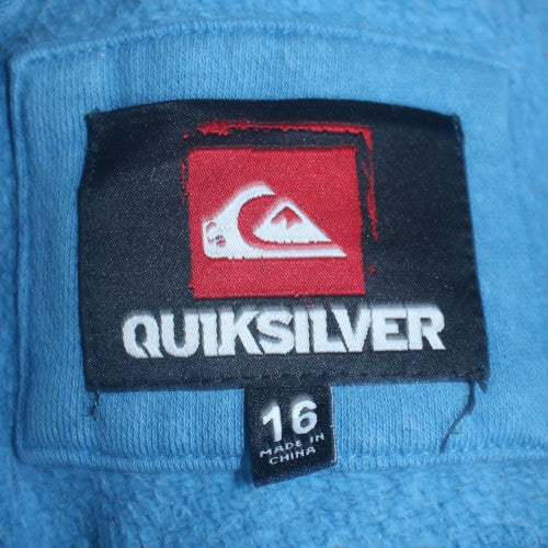 Quiksilver Boys Blue Full Zip Hoodie Size 16 Cotton Blend Casual