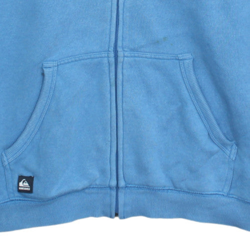 Quiksilver Boys Blue Full Zip Hoodie Size 16 Cotton Blend Casual