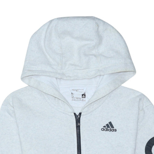 Adidas Women Grey Full Zip Hoodie Small Sport Essentials