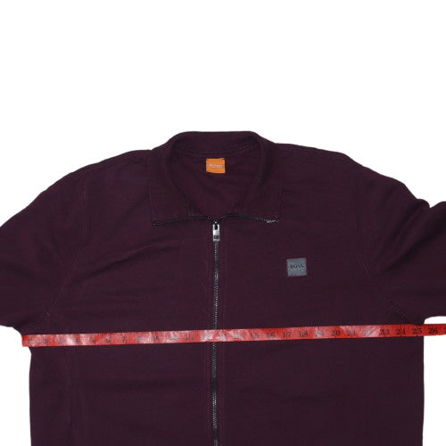 Hugo Boss Men's Burgundy Full Zip Sweatshirt XXL Classic Style