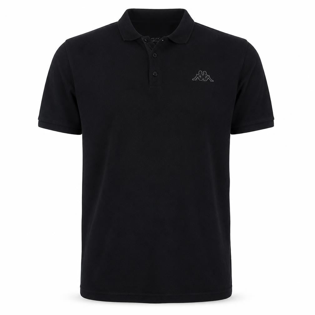 Kappa Men's Black 2XL Polo Shirt Cotton Short Sleeve Collared Top