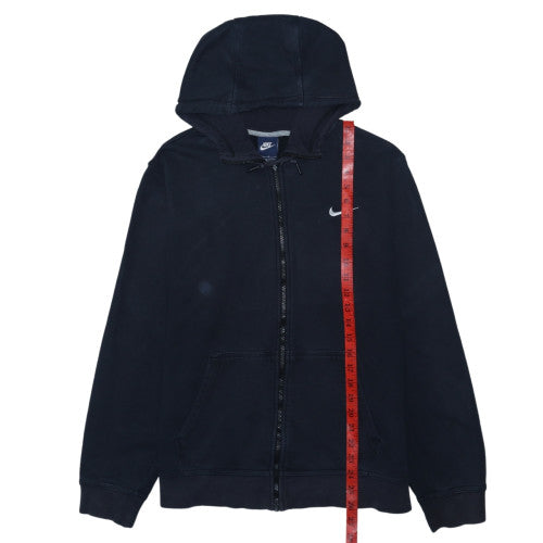 Nike Women's Black Full Zip Hoodie L Cotton Blend Sportswear