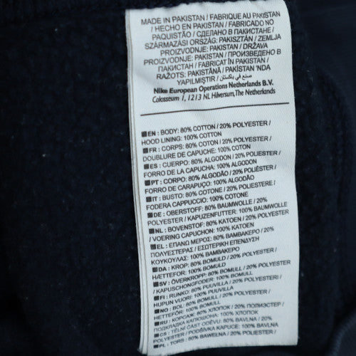 Nike Men's Blue Full Zip Hoodie M Cotton Blend Fleece