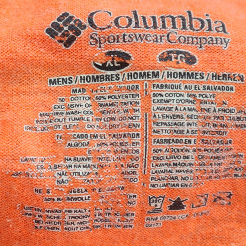 Columbia PFG Orange Mens XL Graphic Outdoor Fishing T-Shirt