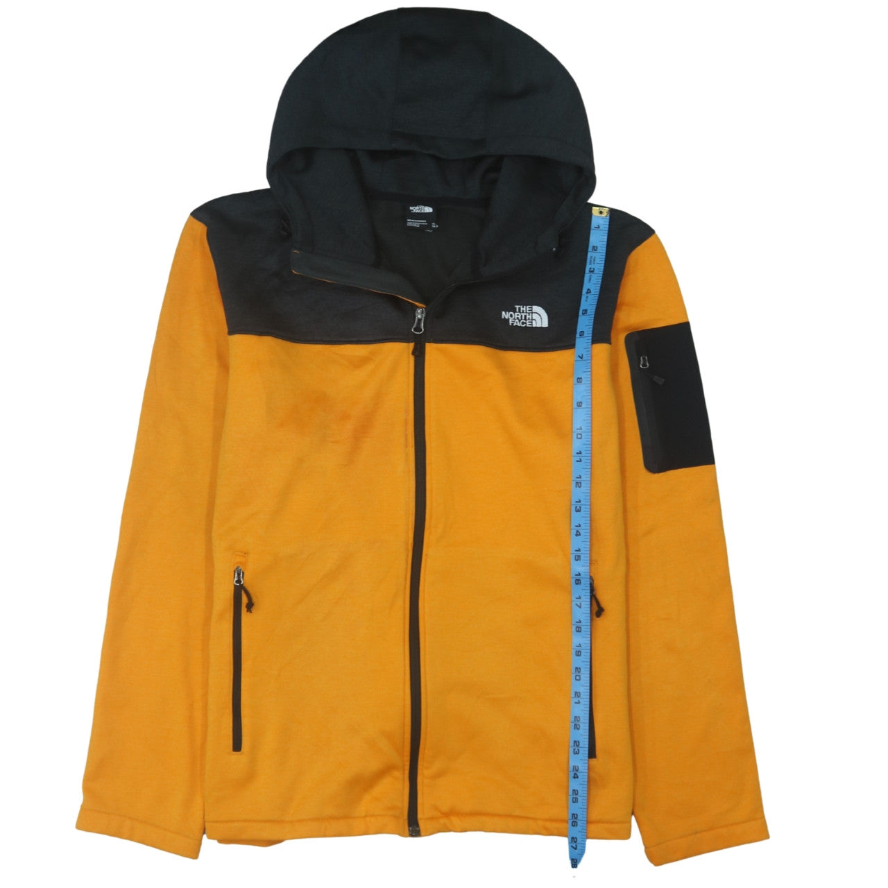 The North Face Men's Yellow XL Hooded Fleece Jacket Outdoor