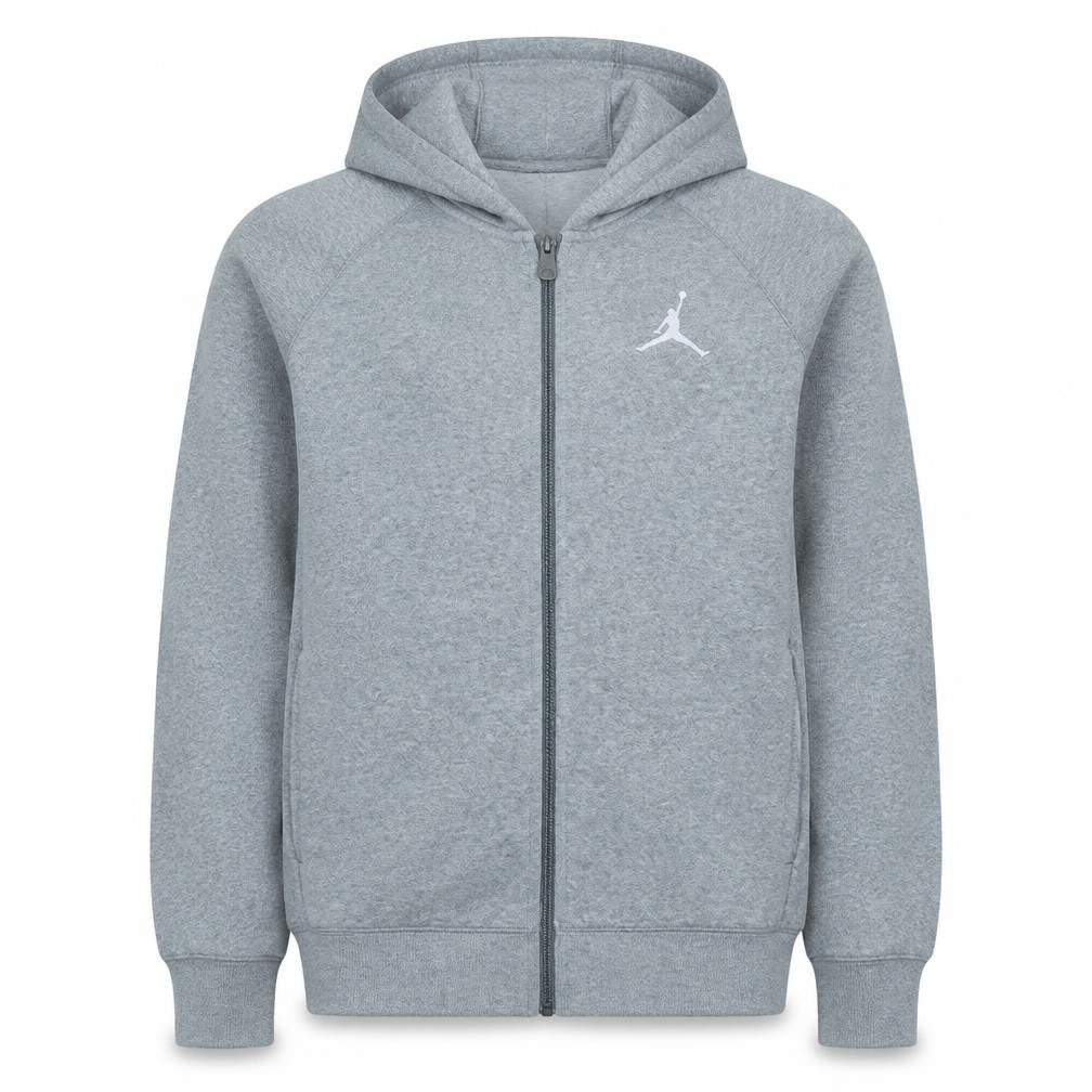 Jordan Boys Grey Full Zip Hoodie Size S Cotton Blend Casual Wear