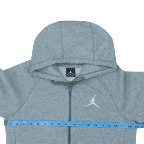 Jordan Boys Grey Full Zip Hoodie Size S Cotton Blend Casual Wear