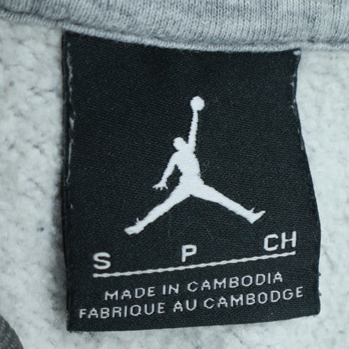 Jordan Boys Grey Full Zip Hoodie Size S Cotton Blend Casual Wear