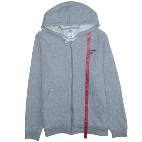 Reebok Mens Grey Full Zip Hoodie L Regular Fit Fleece Sweatshirt