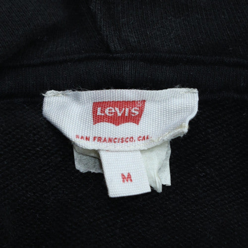 Levi's Men's Black Pullover Hoodie M Logo Tape Sleeve Fleece