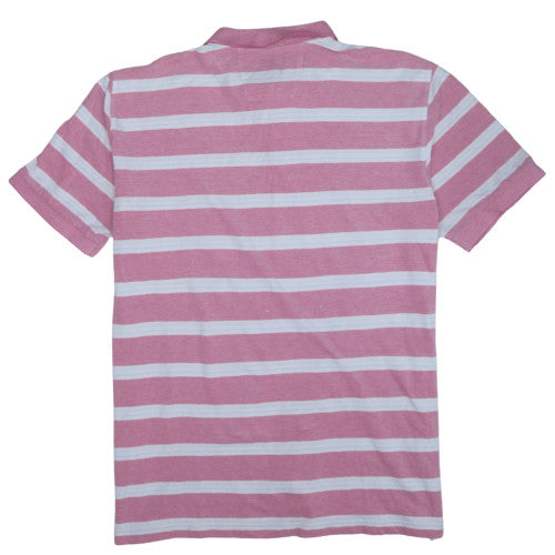 Nautica Men's Pink White Striped 2XL Cotton Polo Shirt