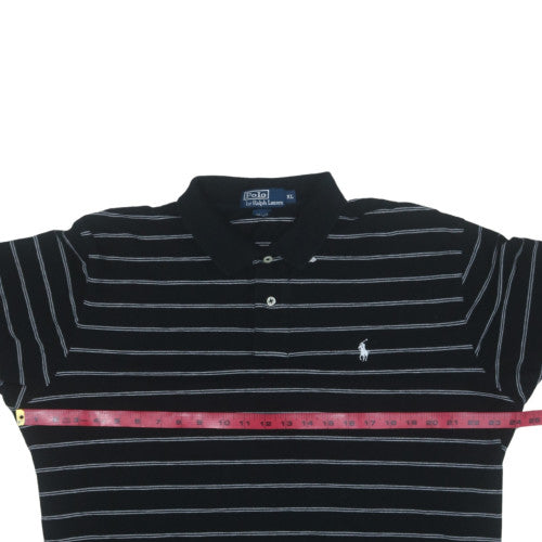 Polo Ralph Lauren Men's Black Striped Cotton Polo Shirt XL