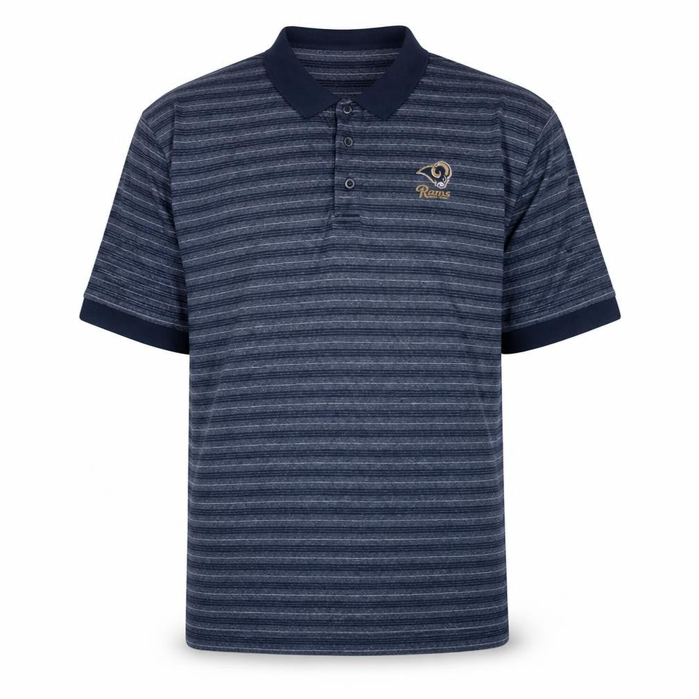 NFL Los Angeles Rams Men's Blue Striped Polo Shirt 2XL Cotton Blend