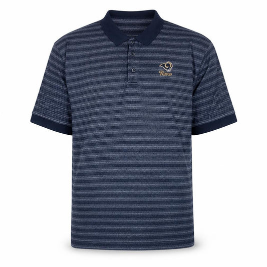 NFL Los Angeles Rams Men's Blue Striped Polo Shirt 2XL Cotton Blend