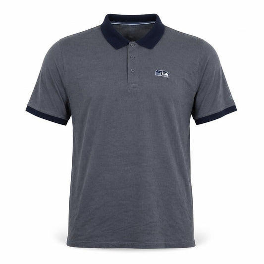 Reebok Men’s Grey Polo Shirt Size L Regular Fit American Football Logo