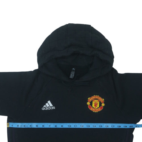 Adidas Manchester United Black Hoodie Teens Size 7 Regular Fit