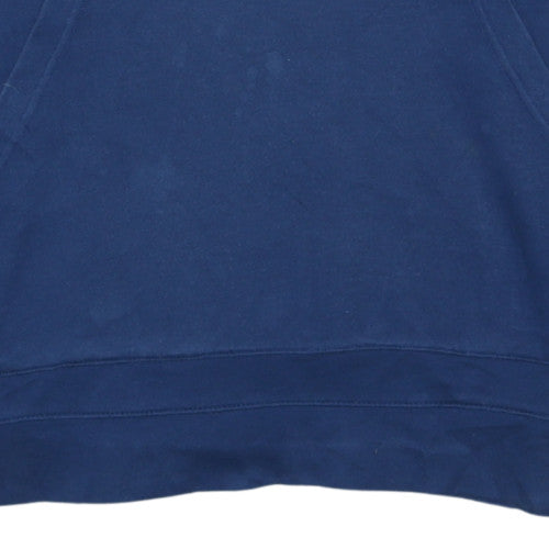 Reebok Men's Blue Pullover Hoodie L Graphic Logo Sportswear