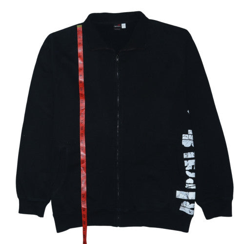 Rip Curl Mens Black 2XL Full Zip Sweatshirt with Logo Print