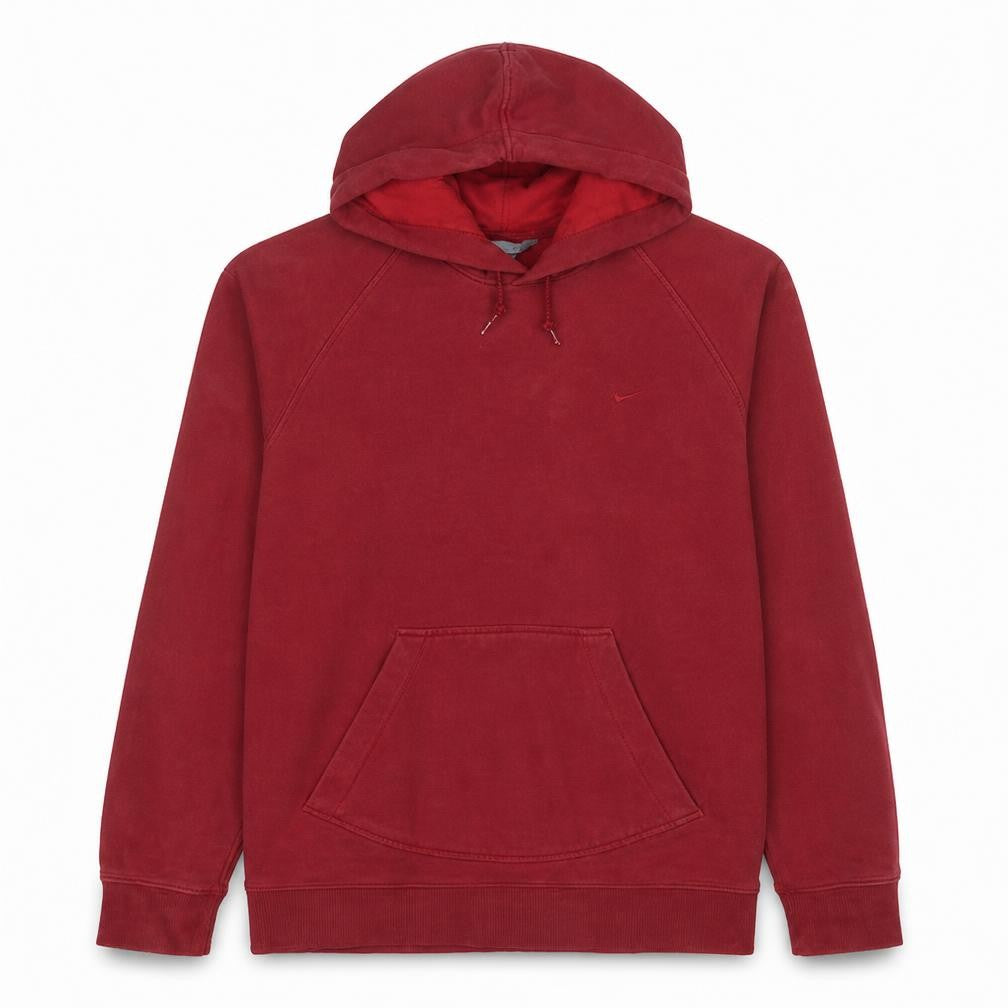 Nike Men's Red Pullover Hoodie L Regular Fleece Kangaroo Pocket