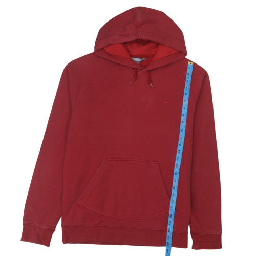 Nike Men's Red Pullover Hoodie L Regular Fleece Kangaroo Pocket