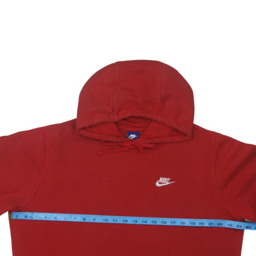 Nike Men's Red Pullover Hoodie L Fleece Logo Regular Fit