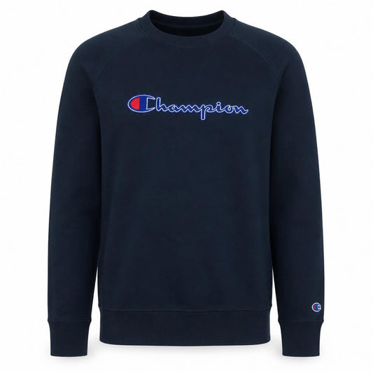 Champion Men's Blue Embroidered Logo Pullover Sweatshirt Size L