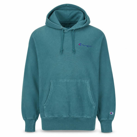 Champion Men's Green Pullover Hoodie Medium Logo Fleece Sweatshirt