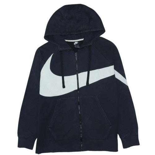 Nike Men's Black XL Full Zip Hoodie Sports Logo Cotton Blend