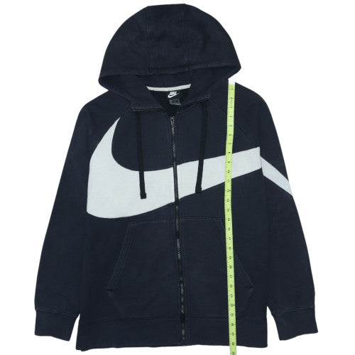 Nike Men's Black XL Full Zip Hoodie Sports Logo Cotton Blend