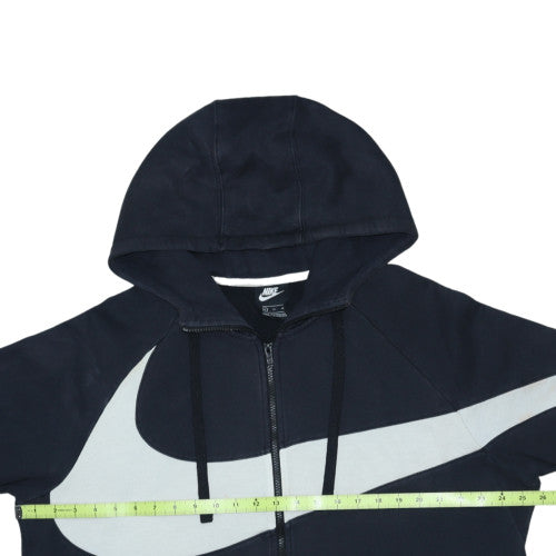 Nike Men's Black XL Full Zip Hoodie Sports Logo Cotton Blend