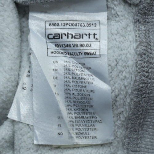 Carhartt Men’s Grey Pullover Hoodie XS Logo Fleece Sweatshirt