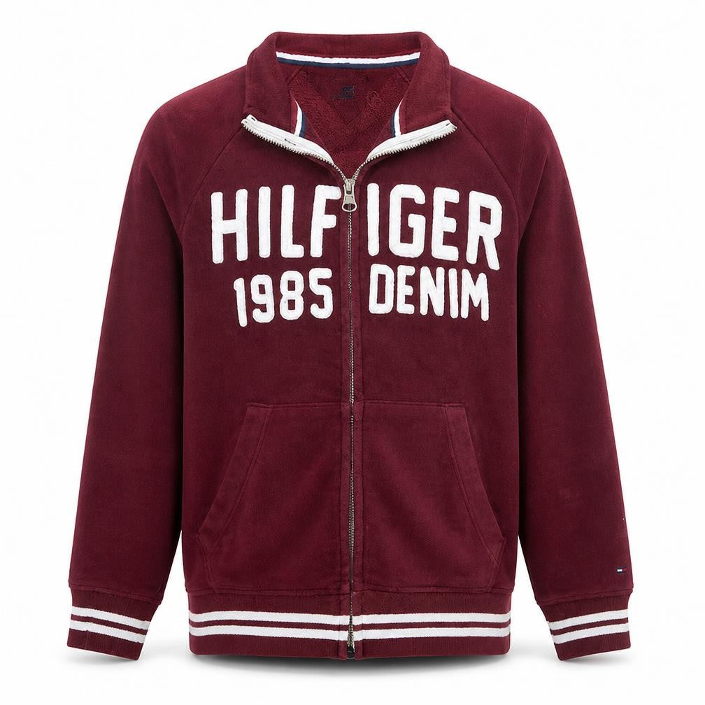Tommy Hilfiger Men’s Red Full Zip Logo Sweatshirt Size M