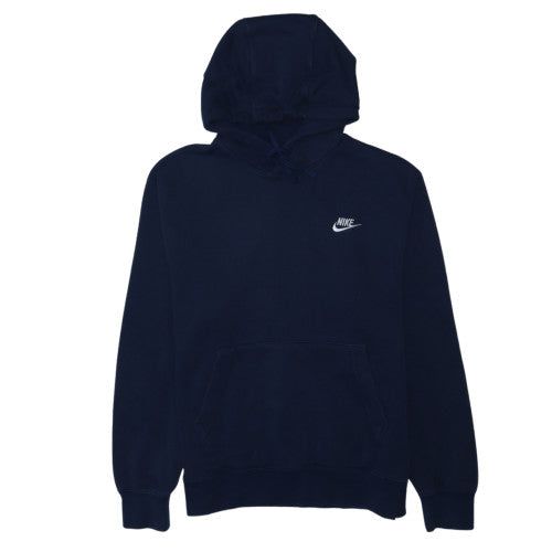 Nike Men's Blue Pullover Hoodie Medium Fleece Logo Sweatshirt
