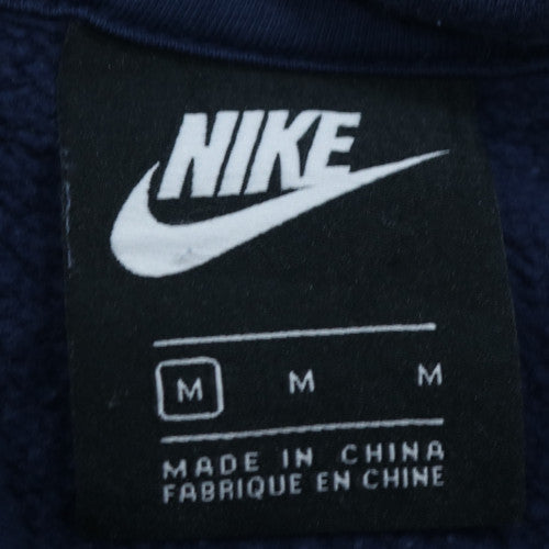 Nike Men's Blue Pullover Hoodie Medium Fleece Logo Sweatshirt