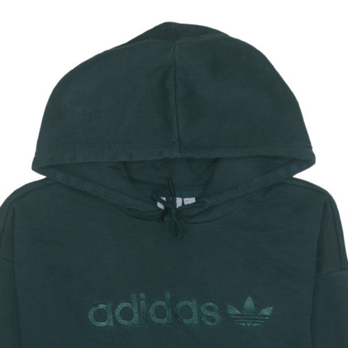 Adidas Women’s Green Pullover Hoodie Size 10 Hooded Logo Sweatshirt