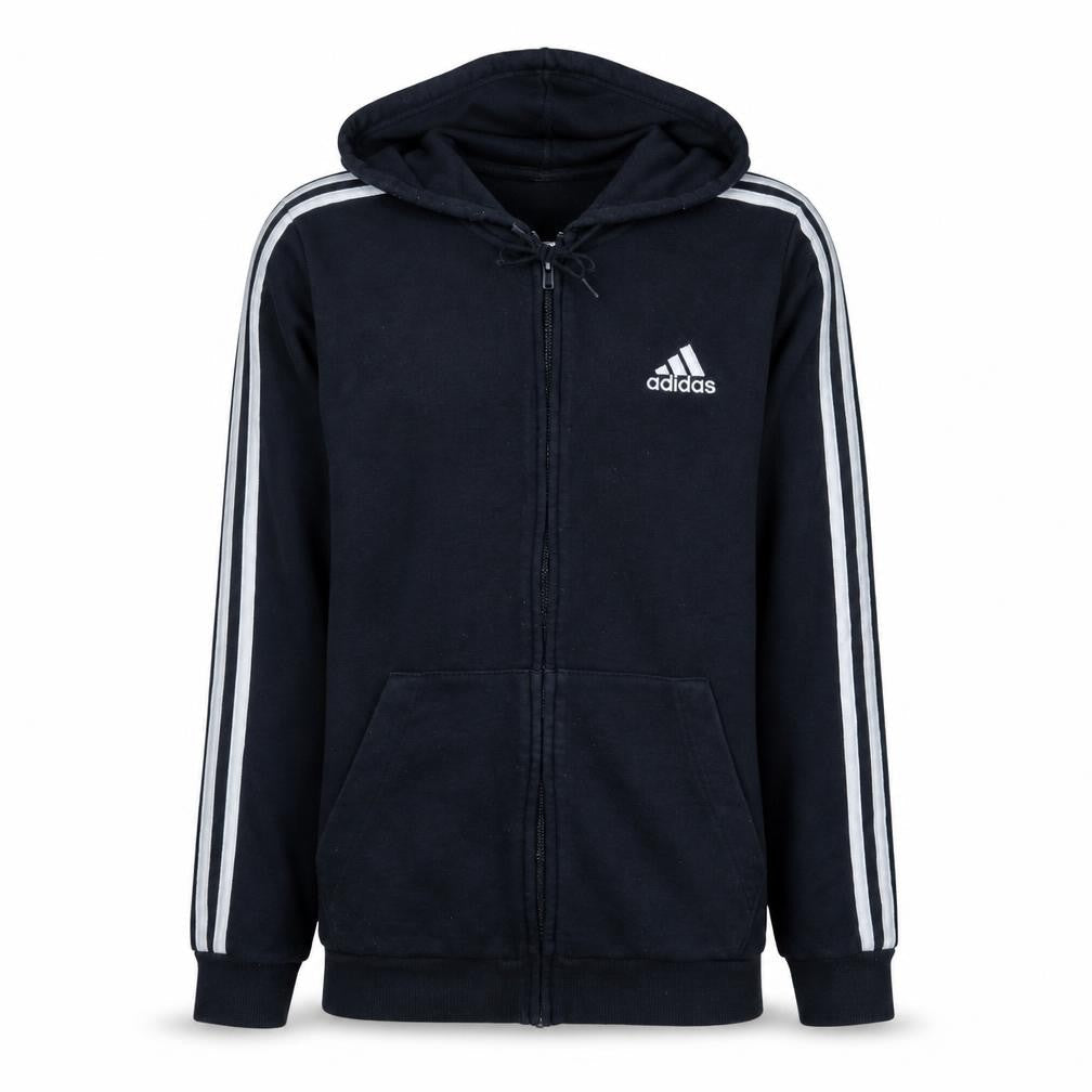 adidas Men Black Medium Full Zip Hoodie Sports Fleece