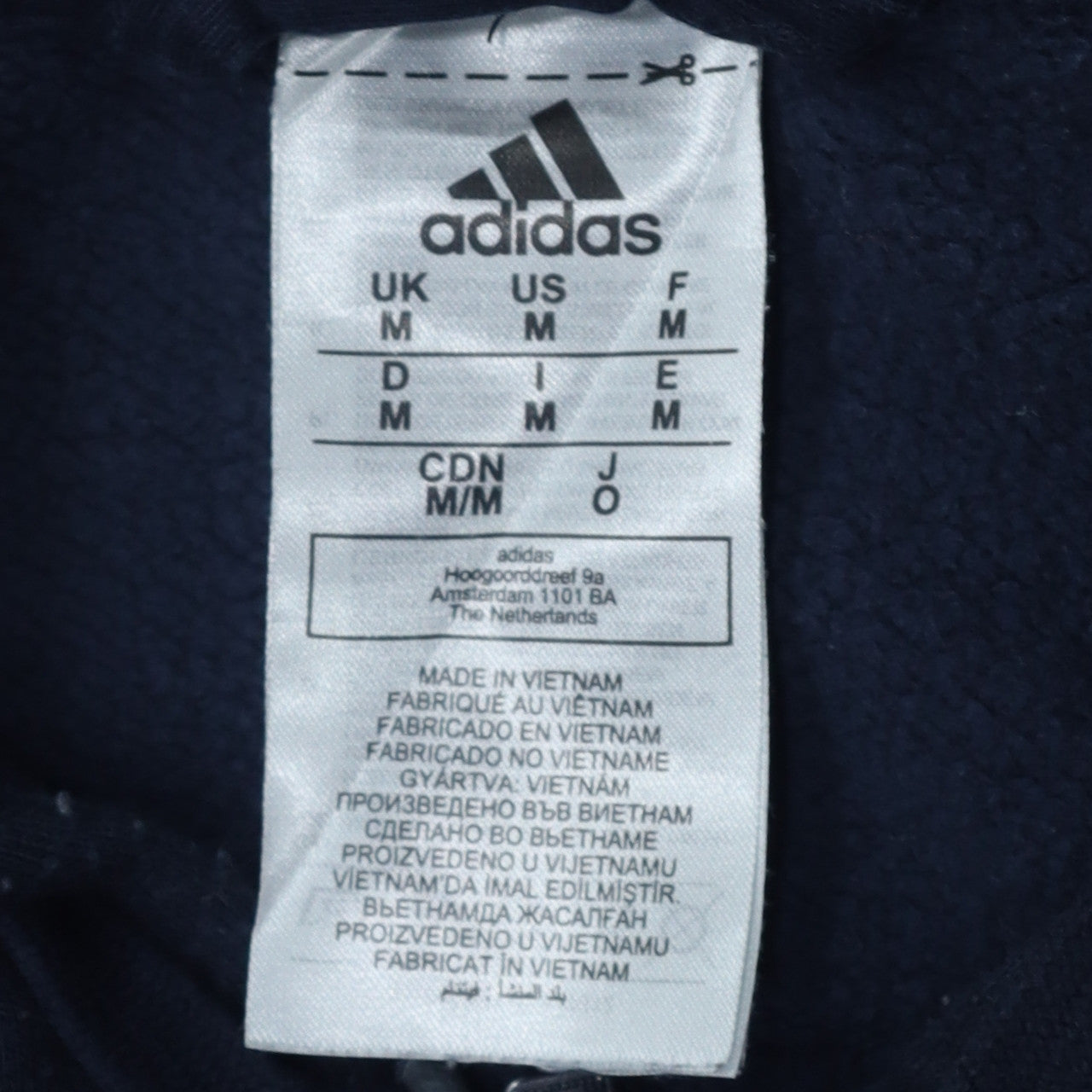 adidas Men Black Medium Full Zip Hoodie Sports Fleece