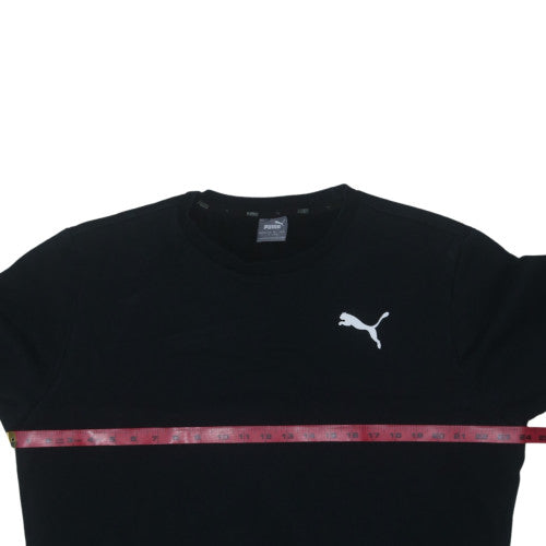Puma Mens Black L Crew Neck Pullover Sweatshirt Fleece Logo
