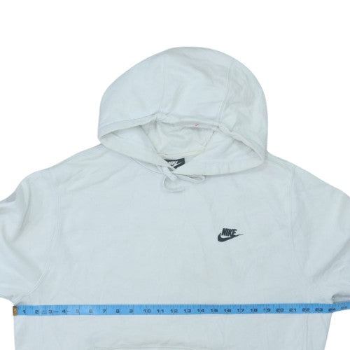 Nike Men's White Pullover Hoodie L Logo Fleece Sweatshirt