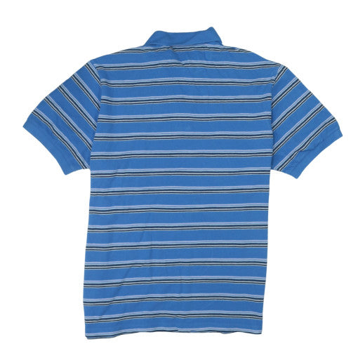 Chaps Men's Blue Striped Cotton Polo Shirt XL