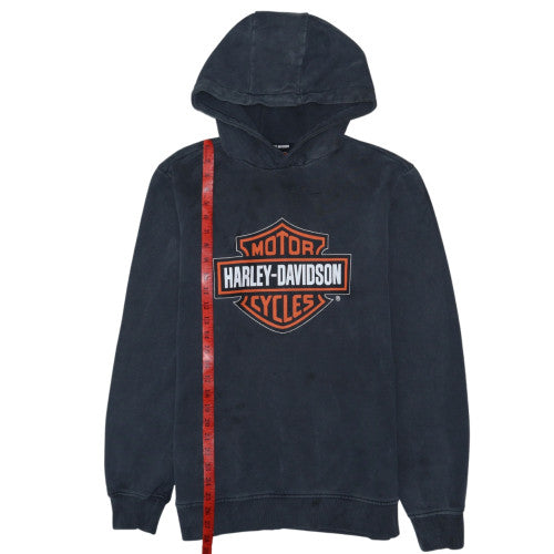 Harley-Davidson Men's Black Pullover Hoodie M Biker Logo Cotton