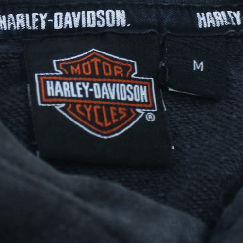 Harley-Davidson Men's Black Pullover Hoodie M Biker Logo Cotton
