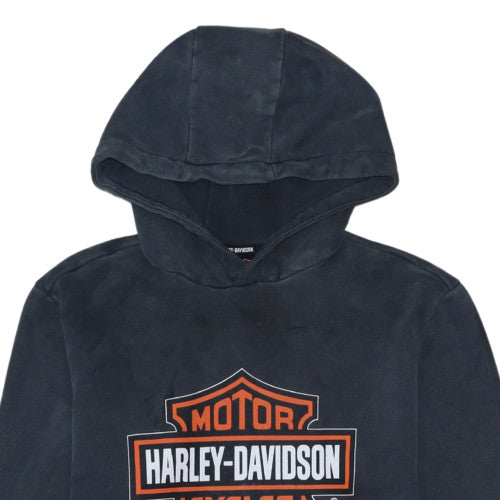 Harley-Davidson Men's Black Pullover Hoodie M Biker Logo Cotton