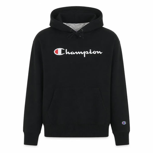 Champion Men's Black Pullover Hoodie M Regular Fit Logo Fleece